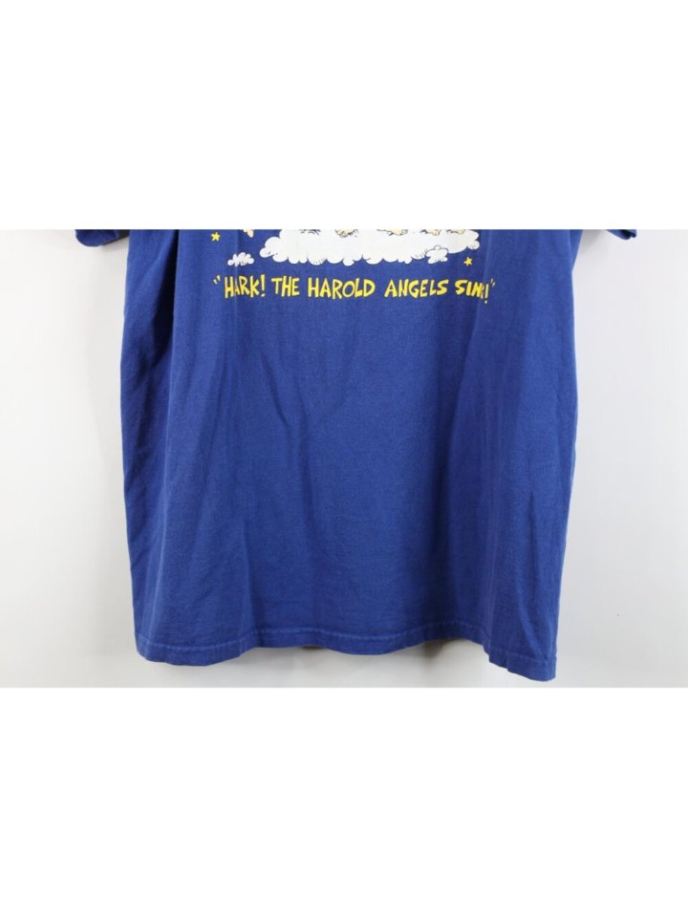 Vtg 90s Mens Large Faded Funny Christmas Hark The Harold Angels Sing T-Shirt USA - Picture 3 of 13